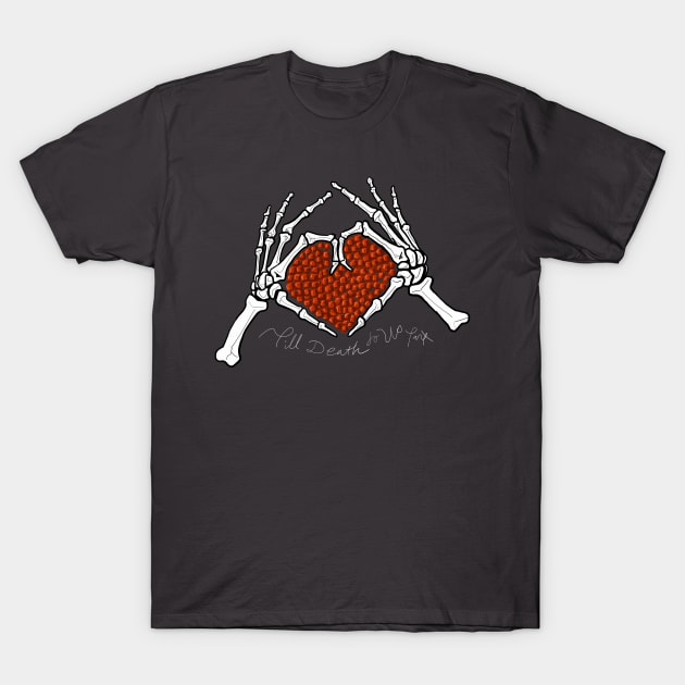 love in skeletons T-Shirt by justduick